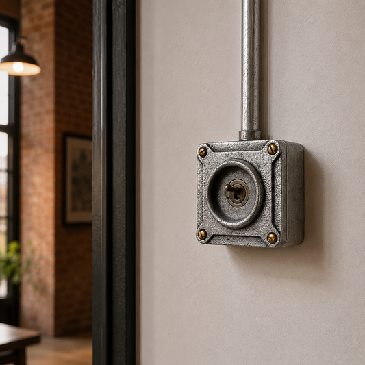 Single Gang Solid Metal Toggle Light Switch | 2 Way 10 Amp Industrial Conduit Switch