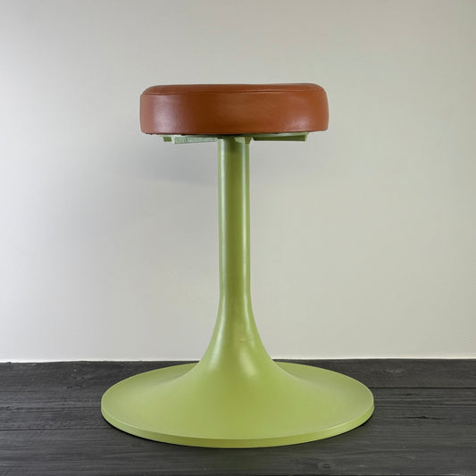 The Schoolhouse Light Green & Tan Leather Seat