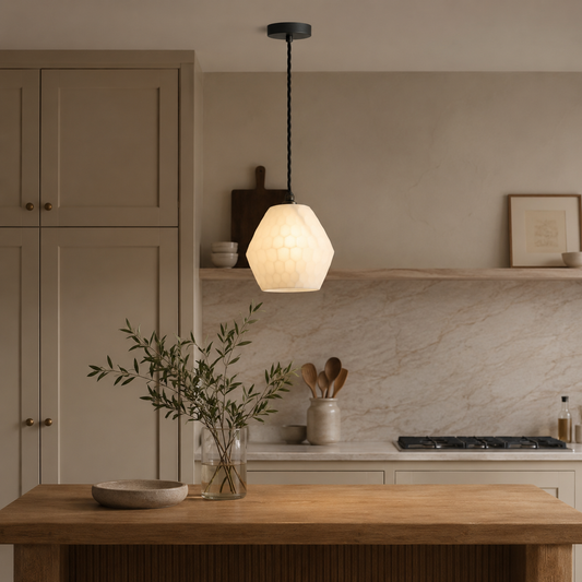 Opal Prismatic Glass Pendant Light | Vintage Kitchen & Bar Ceiling Shade