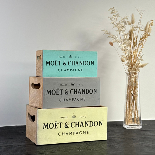Storage Boxes Moët & Chandon Champagne Crates Chic Finish