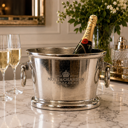 Moët & Chandon Raw Cast Aluminium Champagne Ice Bucket | Wine Cooler