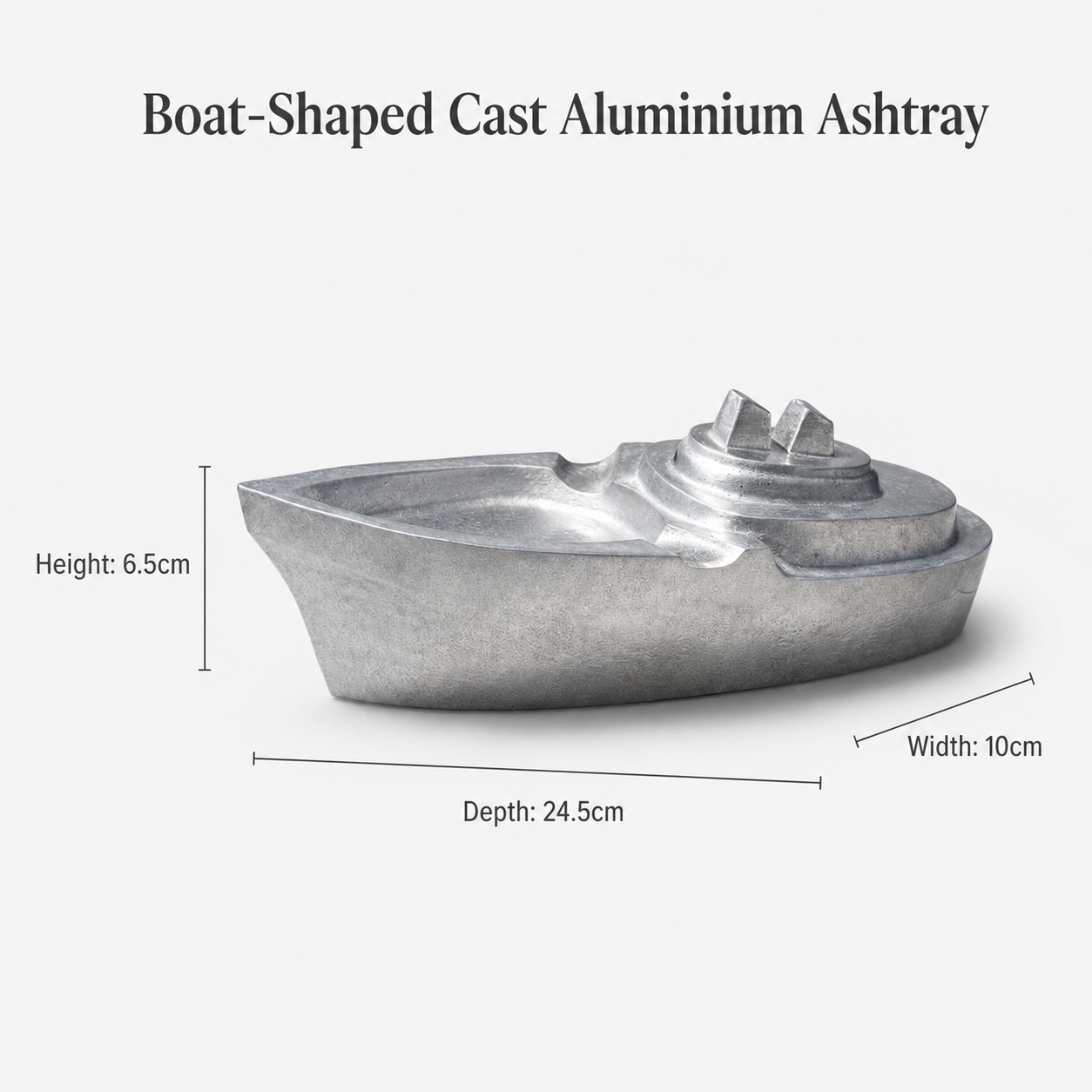 Nautical Cast Aluminium Boat Ashtray | Yacht & Bar Decor