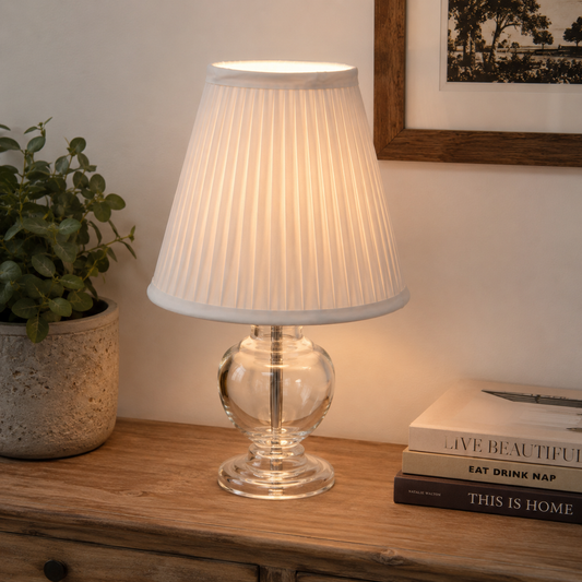 White Pleated Lampshade - 19cm Table & Wall Light Shade