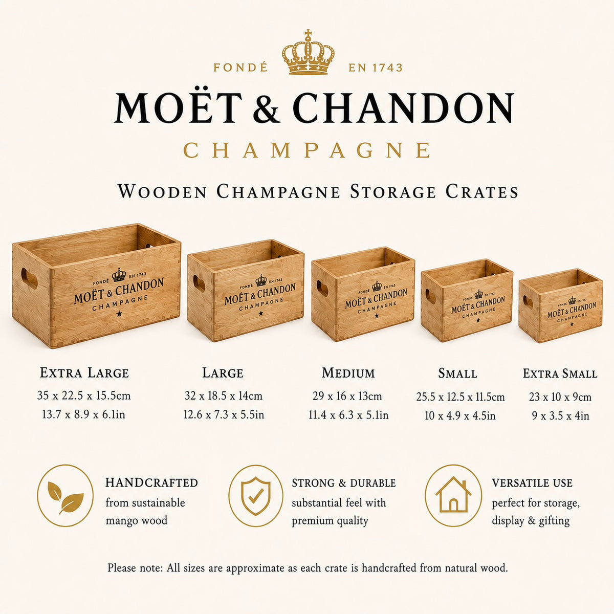 Moët & Chandon Inspired Wooden Champagne Storage Crates