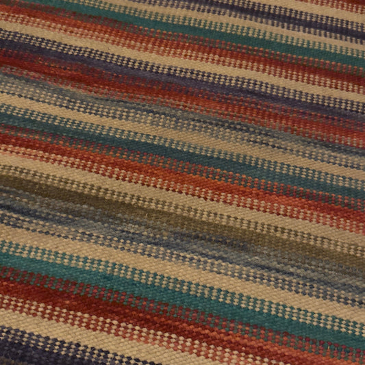 Hand Knotted Reversible Flat Weave Pure Wool Colourful Kilim Woollen Rug 3ft x 5ft
