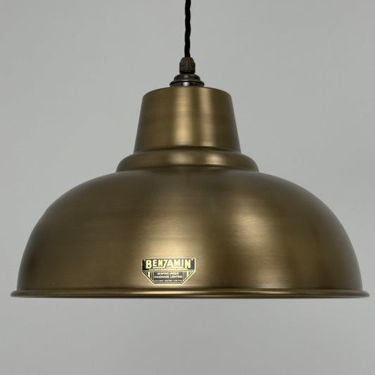 Salthouse XL Antique Brass Dome Lampshade Pendant Light 14.5 Inch