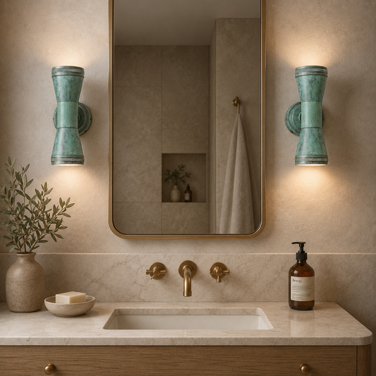 Verdigris Solid Brass Up & Down Wall Light - IP54