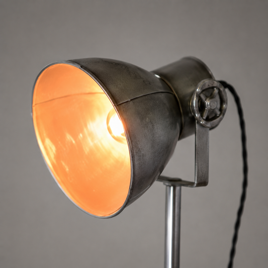 Industrial Tripod Theatre Floor Lamp | Vintage Spotlight Reading Light