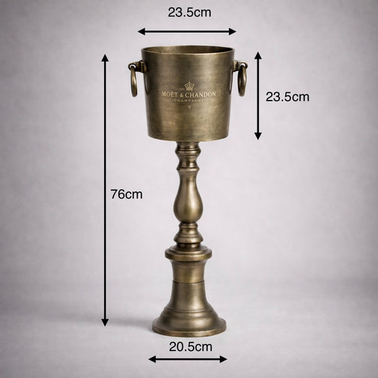 Moët & Chandon Champagne Ice Antique Brass Bucket Stand - Vintage Style Floor Standing Cooler Pedestal *Pre Order*