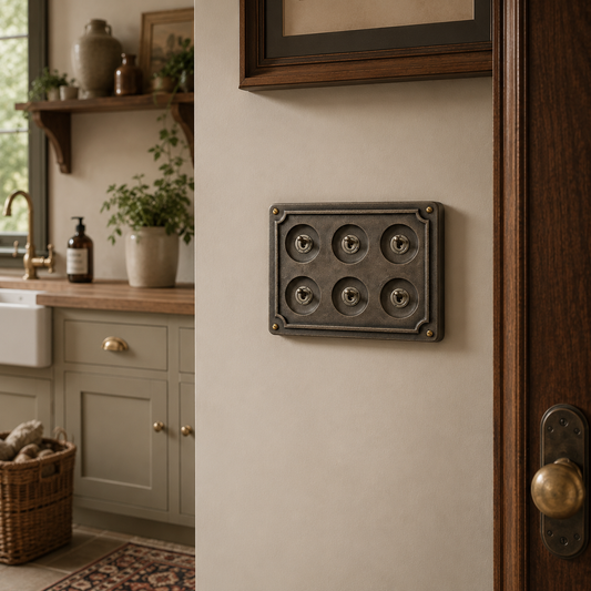 6 Gang 2 Way Bronze Solid Cast Metal Conduit Light Switch Industrial
