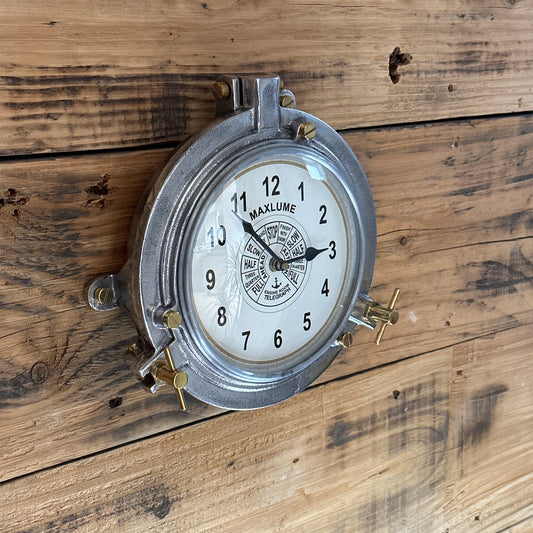 Engine Room Solid Cast Ships Clock Nautical Industrial US Navy Deck Yacht Master Coastal Marine Life