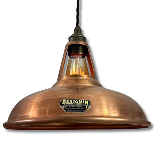 Cawston ~ Antique Copper Slotted Lampshade Pendant Ceiling Light ~ 11 Inch