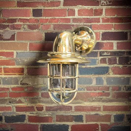 Wells ~ Solid Brass Bulkhead Outdoor & Bathroom Wall Light