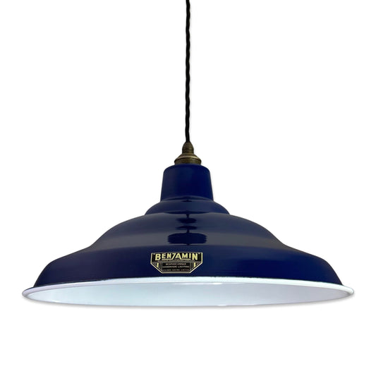 Bawsey ~ Royal Blue Industrial factory shade light ceiling ~ 16 Inch