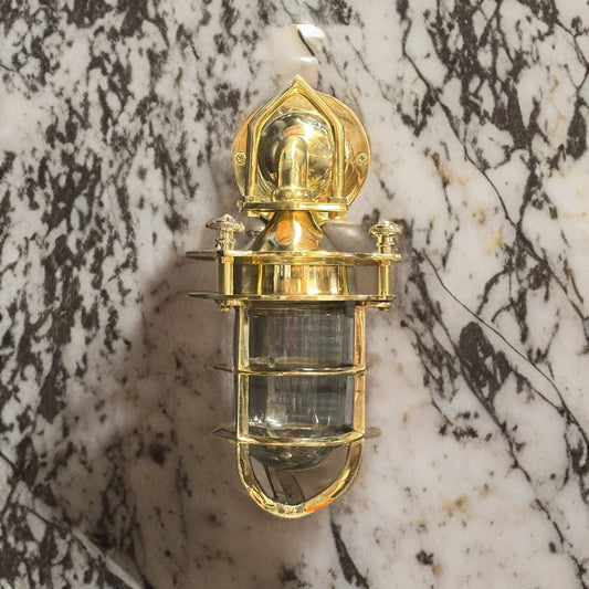 Kelling ~ Bulkhead Outdoor & Bathroom Sconce Wall Light Solid Brass | 11 Inch