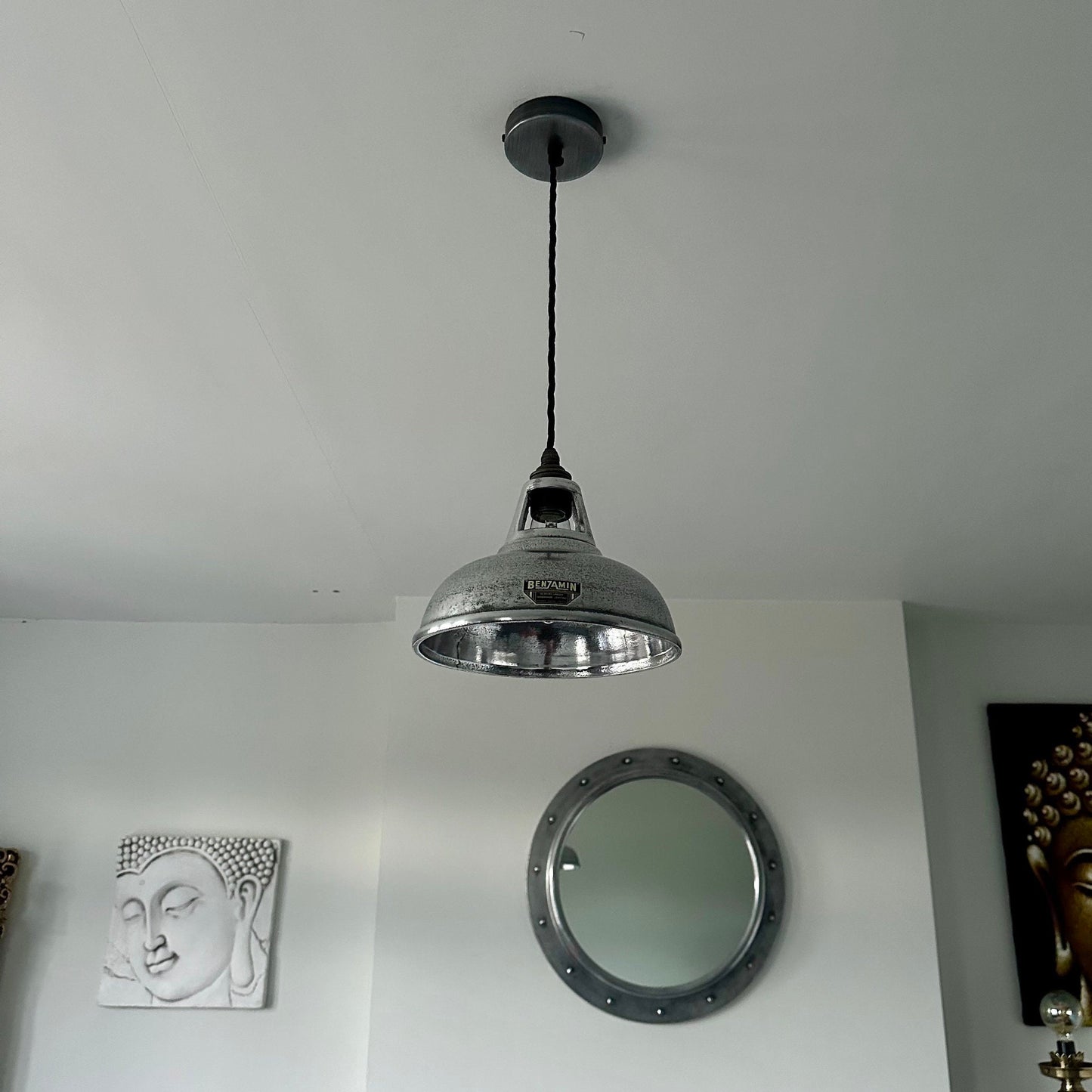 Cawston Small ~ Cast Solid Lampshade Slotted Design Pendant Set Light | Ceiling Dining Room ~ 9 Inch