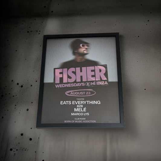 Fisher ~ Genuine Ibiza Framed Dj Artwork | Hi Ibiza | Luxury Black Frame