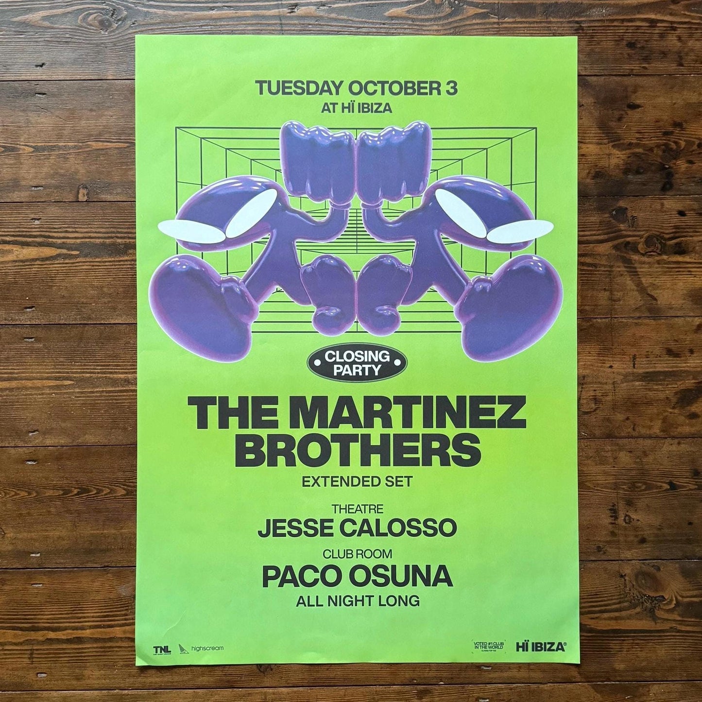 The Martinez Brothers ~ Genuine Hi Ibiza Framed Dj Artwork | A3 Luxury Black Frame