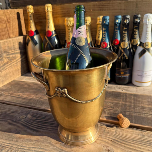Solid Antique Brads Champagne Ice Bucket | Wine Cooler