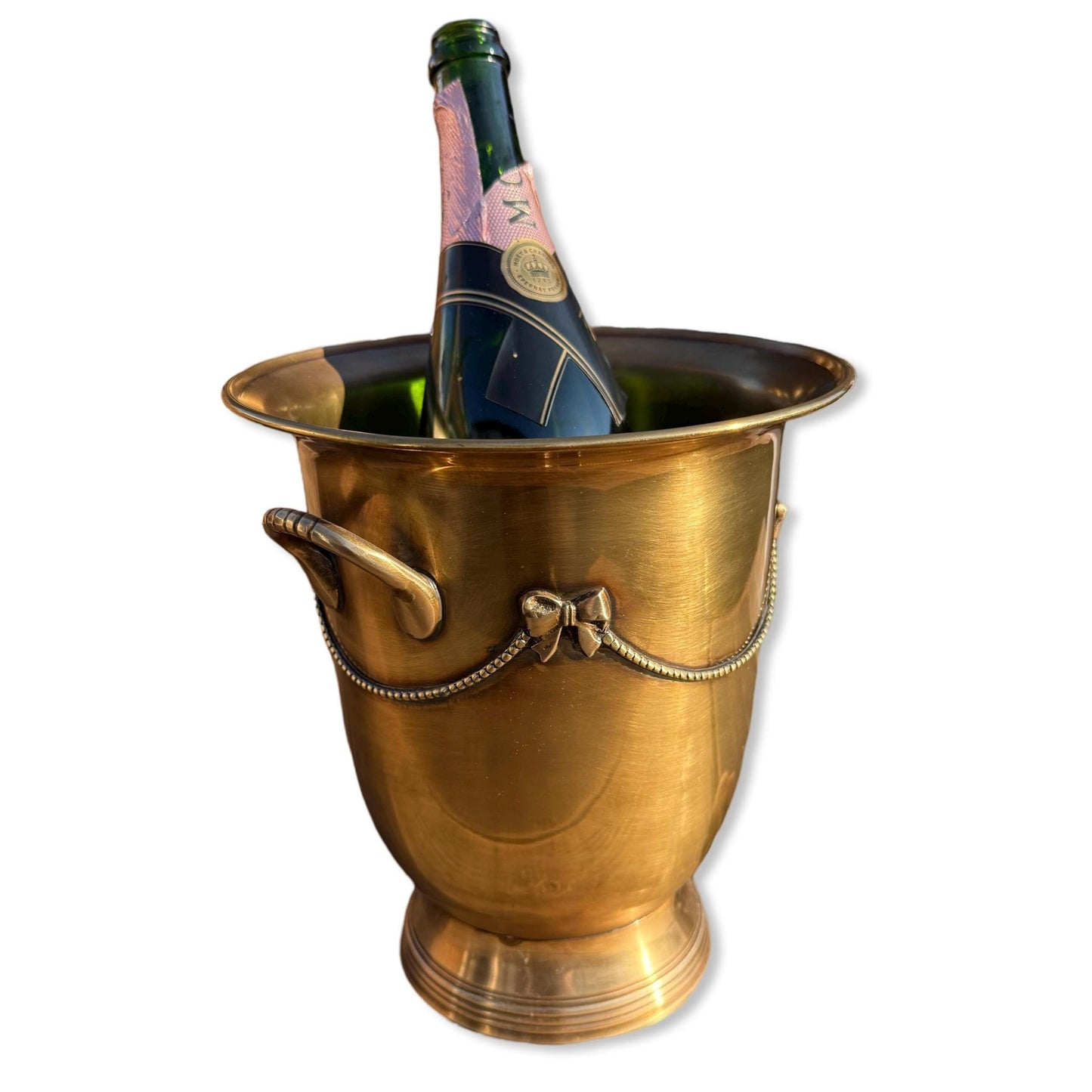 Solid Antique Brads Champagne Ice Bucket | Wine Cooler