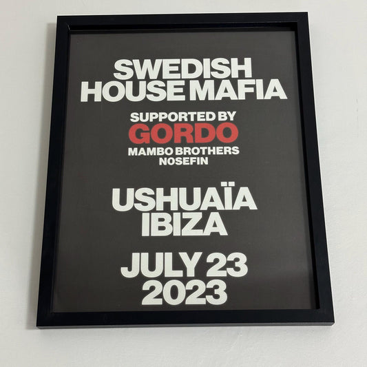 Swedish House Mafia ~ Genuine Ushuaia Ibiza Framed Dj Artwork | Hi Ibiza | Luxury Black Frame