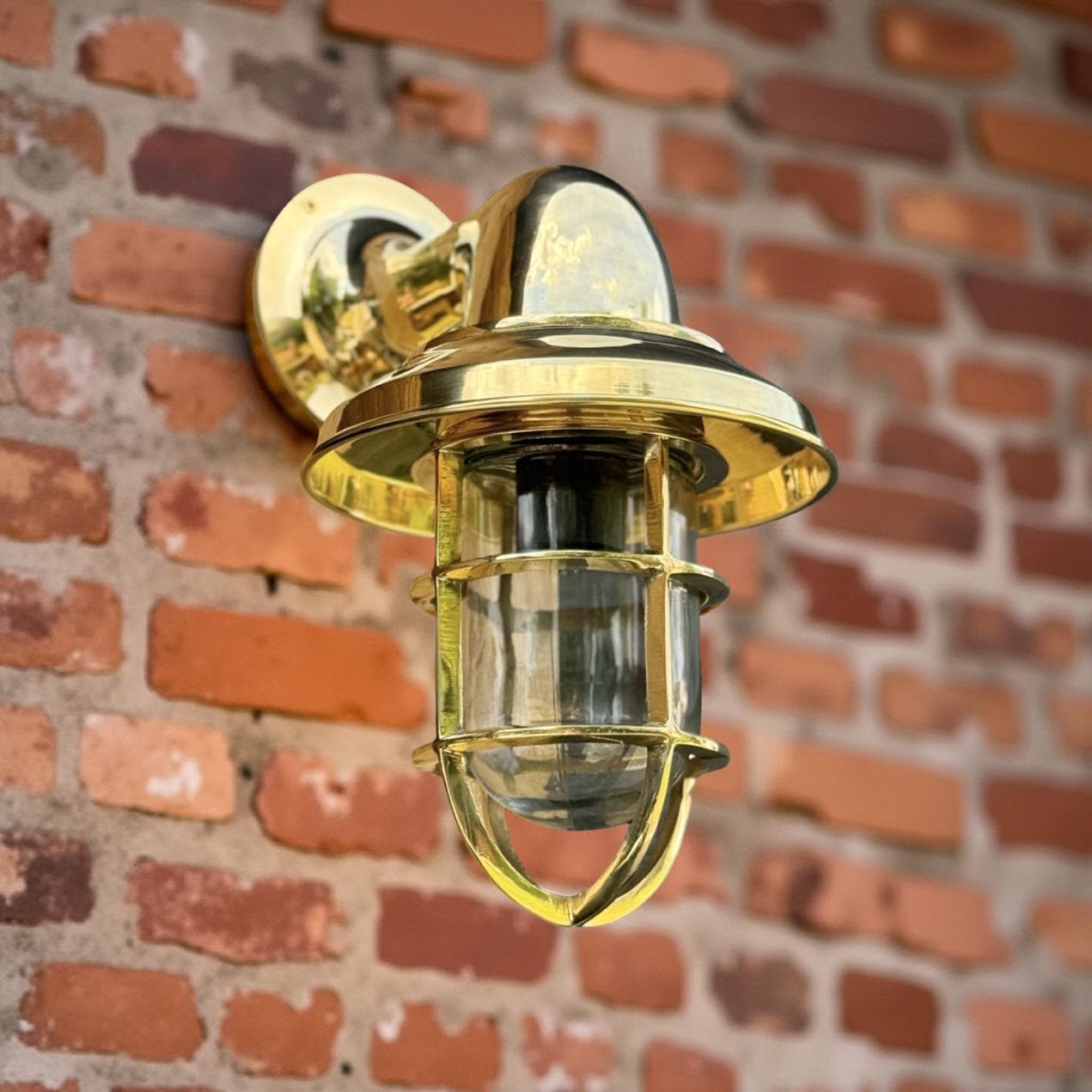 Wells ~ Solid Brass Bulkhead Outdoor & Bathroom Wall Light