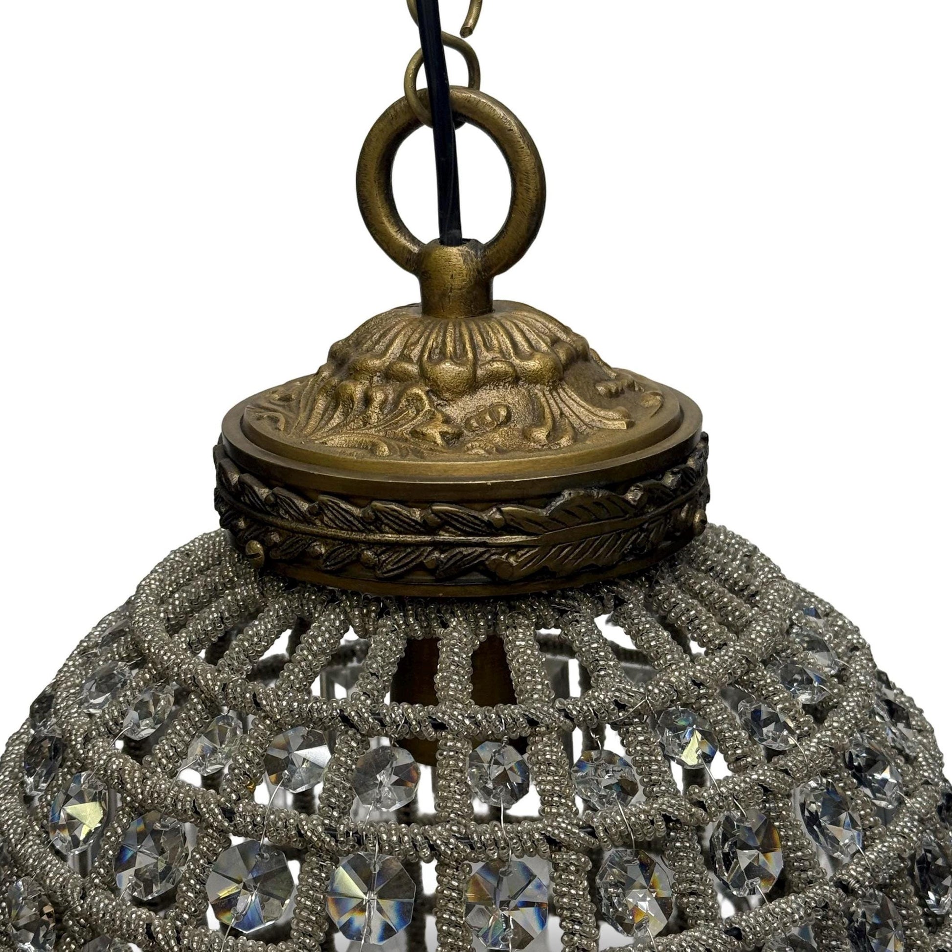 Hoveton XL ~ Luxury French Crystal Globe Chandelier Glass Light Sphere Round ceiling dining room kitchen table vintage edison filament lamps