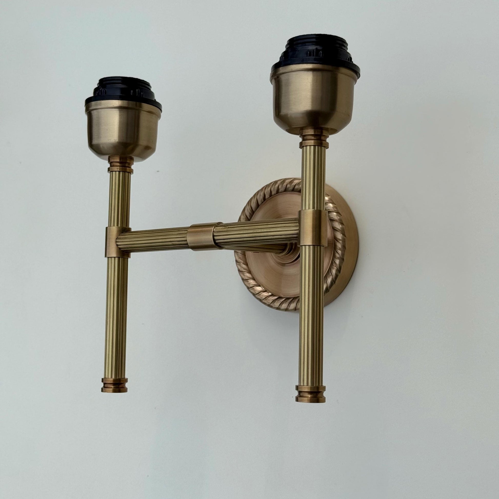 Felbrigg ~ Double Antique Brass Wall Sconce Industrial Vintage Light | Dining Room | Kitchen Table