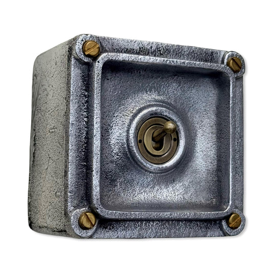 XL Single Gang Solid Cast Metal Conduit Light Switch Industrial 2 Way - BS EN Approved Vintage Crabtree 1950’s Style