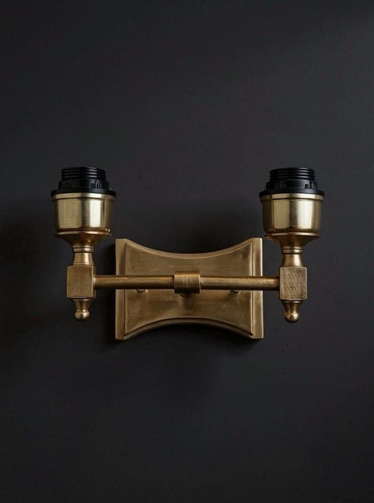 Double Antique Brass Wall Sconce Industrial Vintage Light | Dining Room | Kitchen Table