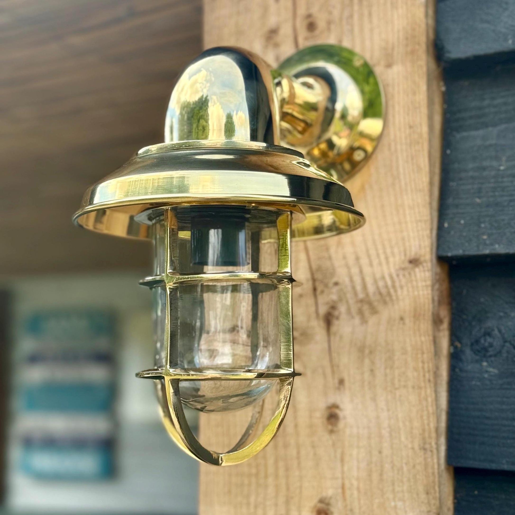 Wells ~ Solid Brass Bulkhead Outdoor & Bathroom Wall Light