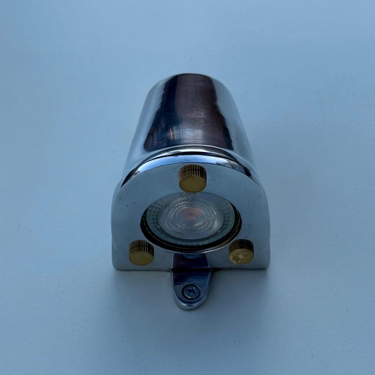Holt ~ Polished Aluminium | Mast Down Light Industrial Ship Sconce Marine Bulkhead Hand Crafted Wall Nautical Passage Way Philips 3.8W LED