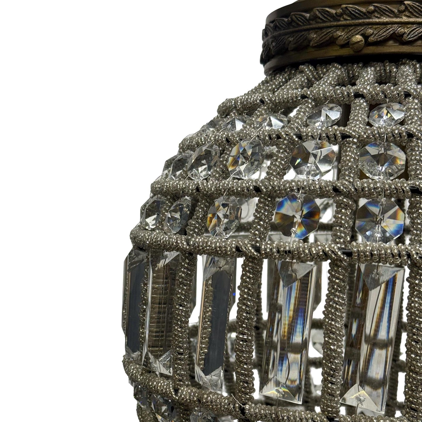 Hoveton XL ~ Luxury French Crystal Globe Chandelier Glass Light Sphere Round ceiling dining room kitchen table vintage edison filament lamps