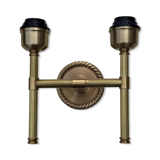 Felbrigg ~ Double Antique Brass Wall Sconce Industrial Vintage Light | Dining Room | Kitchen Table