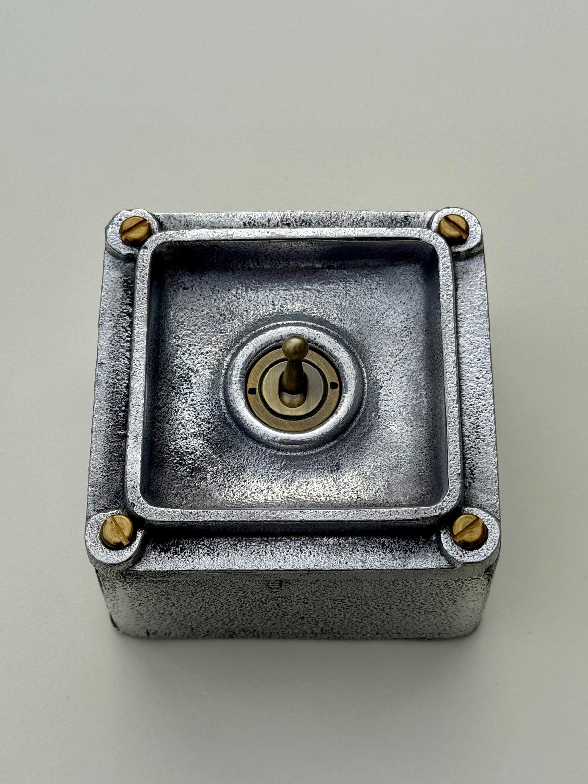 XL Single Gang Solid Cast Metal Conduit Light Switch Industrial 2 Way - BS EN Approved Vintage Crabtree 1950’s Style
