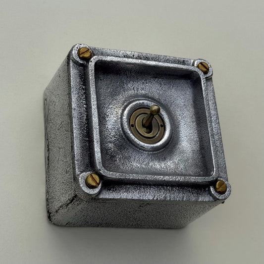 XL Single Gang Solid Cast Metal Conduit Light Switch Industrial 2 Way - BS EN Approved Vintage Crabtree 1950’s Style