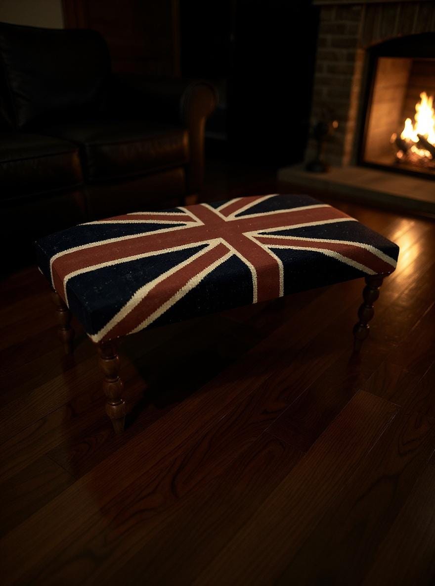 Great Britain Union Jack Ottoman Flag Bench Pouf