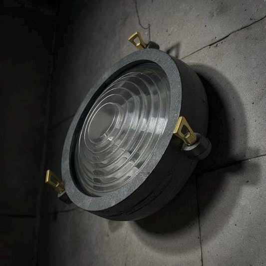 Wroxham ~ Solid Cast Pewter Round Bulkhead Industrial Wall Light House | Ceiling Bathroom | Outdoor Garden