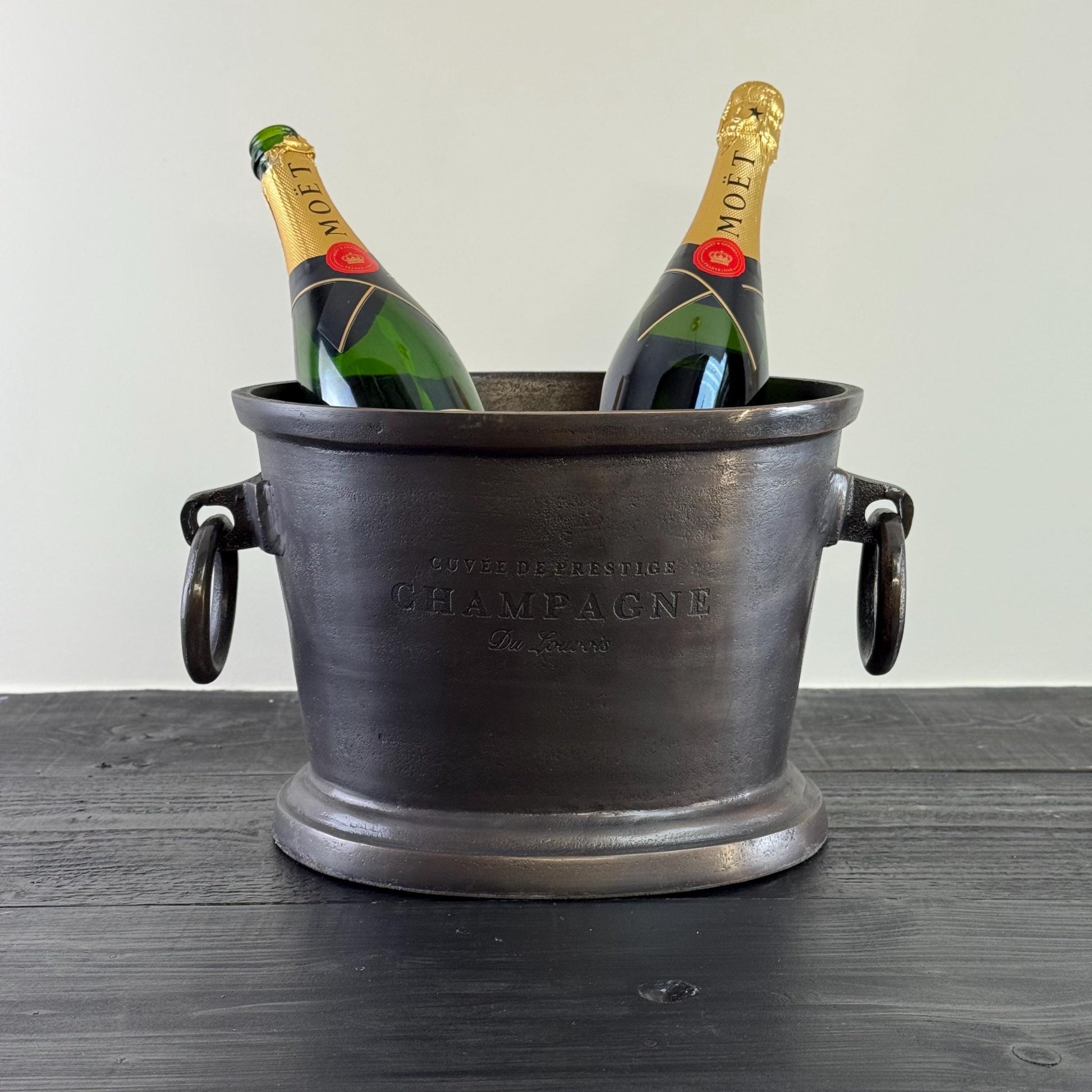 Black Copper ~ Great Gatsby ~ Solid Cast Engraved Champagne Ice Bucket | Wine Cooler
