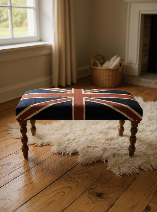Great Britain Union Jack Ottoman Flag Bench Pouf