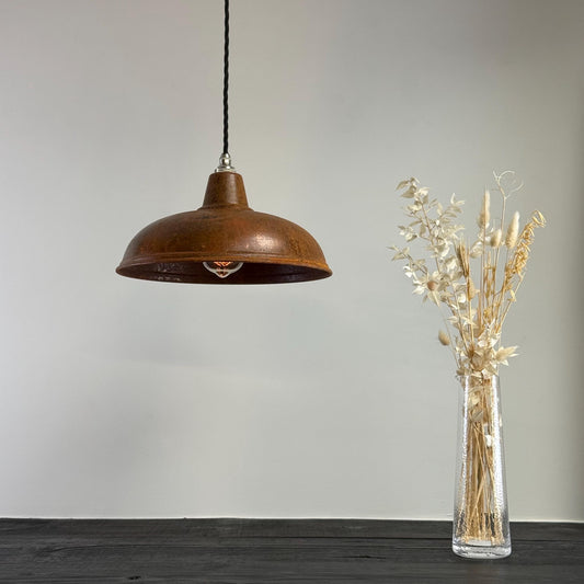 Sedgeford ~ Rusted Industrial Shade Pendant Set Light