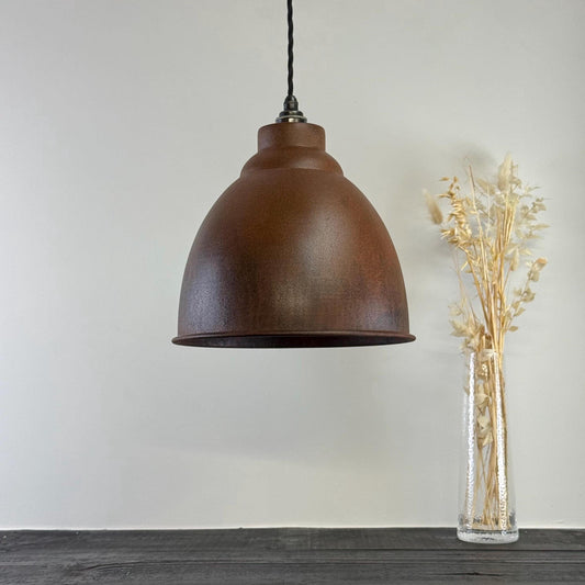 Brooke ~ Rusted Steel Lampshade Pendant Ceiling Light ~ 11 Inch