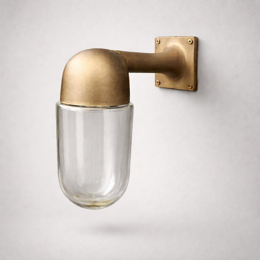 Langham - Raw Antique Brass Wall Light Outdoor & Bathroom Sconce