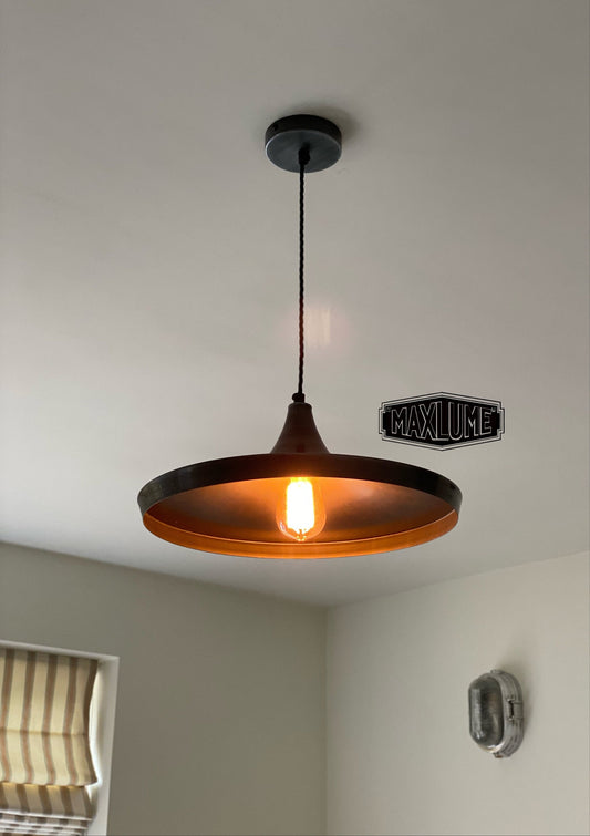 Beetley ~ Shade Only Pewter Grey Solid Steel Shade light | Industrial Factory ceiling dining room kitchen vintage beat