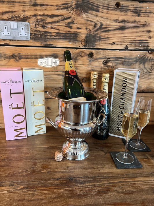 Maxlume ~ Solid Nickel Plated Champagne Ice Bucket | Wine Cooler
