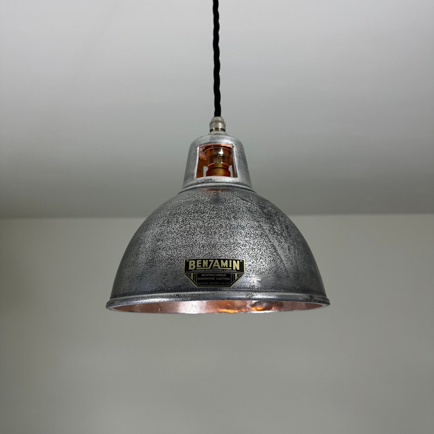 Shropham ~ Small Cast Solid Shade Design Pendant Set Light | Ceiling Dining Room | Kitchen Table | Vintage Industrial Pewter 8 Inch