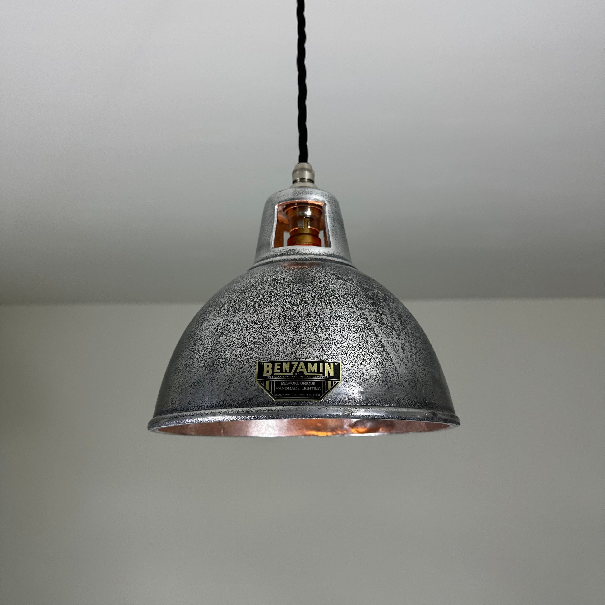 Shropham ~ Small Cast Solid Shade Design Pendant Set Light | Ceiling Dining Room | Kitchen Table | Vintage Industrial Pewter 8 Inch