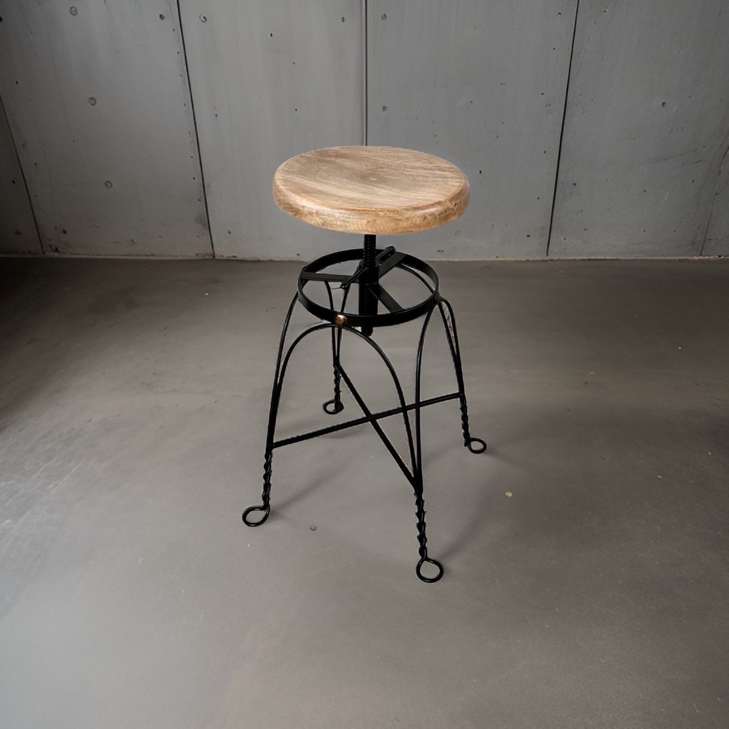 Maxlume ~ Industrial Solid Bar Stool Leather Base | Vintage Style | Cast Metal | Floor Standing