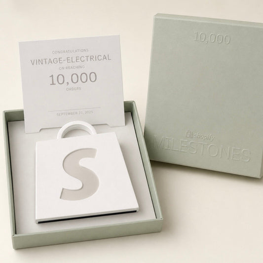 Vintage Electrical Celebrates 10,000 Orders With Shopify Milestones Award