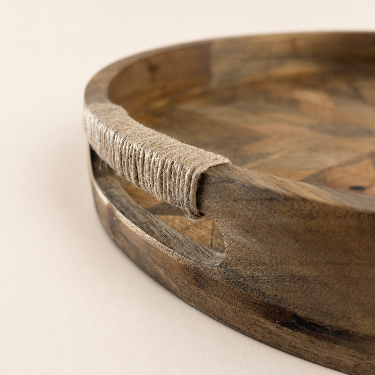 Moët & Chandon Wooden Champagne Round Serving Patchwork Tray | 37cm